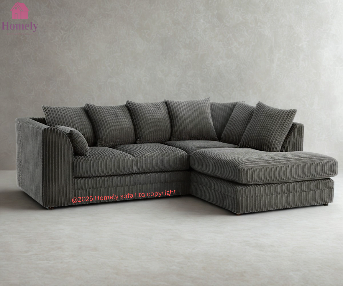 CHICAGO - JUMBO CORD CORNER SOFA (SCATTER CUSHIONS)